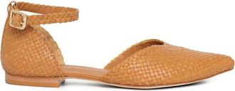 Sarah Chofakian Matcha wove-leather ankle-strap slides - women - Nappa Leather/Leather/Artificial Leather - 38 - Brown