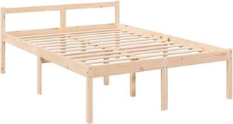 vidaXL Senior Bed without Mattress 140x200cm Solid Wood Pine Vidaxl