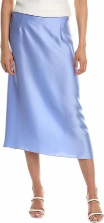 Vince Light Aria Satin Slip A Line Skirt In Blue