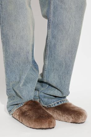 Birkenstock Amsterdam Wrapped Shearling Os Slides, Womens, Brown