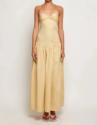 S/W/F Fitted Midi Dress In Honey Cream