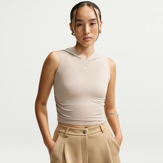 Nike Womens Nike Sportswear Slim Hooded Tank Top in Brown | IV5029-236