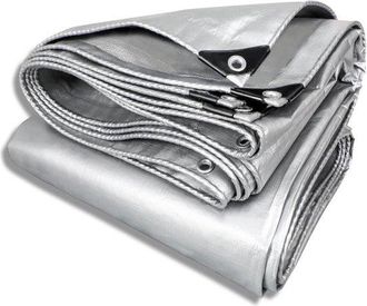 No Brand Lona Impermeable - Lona Protectora - Protecci&oacute;n Para Exteriores - Bordes Reforzados - 200 X 300 Cm - Plateada