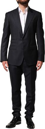 Dolce & Gabbana Black Wool Single Breasted Men 2 Piece Suit