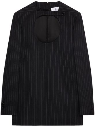 Courr&egrave;ges Blazer gessato con dettaglio cut-out - Nero