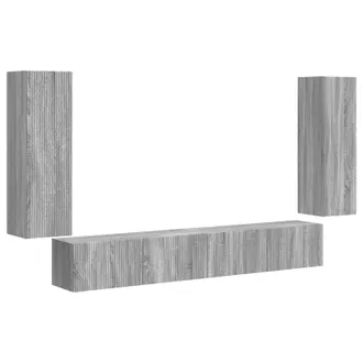 vidaXL Conjunto De Mueble Para Tv De Pared 4 Pcs Gris Sonoma Vidaxl