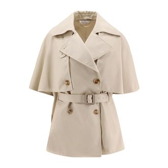 Max Mara Jassen, Dames, Beige, S, Katoen, Double-breasted jas