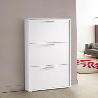 Terraneo Terraneo - Zapatero Con Tres Puertas Para Hasta Nueve Pares De Zapatos Blanco