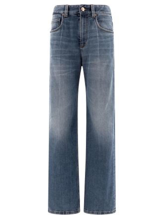 Brunello Cucinelli Brunello Cucinelli Womens Jeans With Shiny Tab - Blue Cotton - Size EU 44 (Womens)