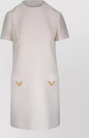 Valentino virgin wool silk short-sleeve mini dress