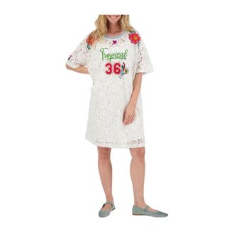 Me369 125L70837 Short Dress - - Dresses - Donna - Bianco - L