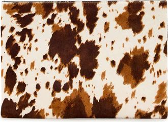 AllSaints Bettina Genuine Calf Hair Clutch in Cow Print at Nordstrom