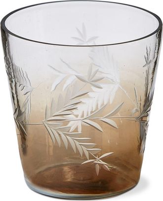 Tag Ombre Handcut Leaf Blown Glass Tealight Candle Holder in Brown at Nordstrom