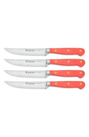 W&uuml;sthof Classic 4-Piece Steak Knife Set in Pink at Nordstrom