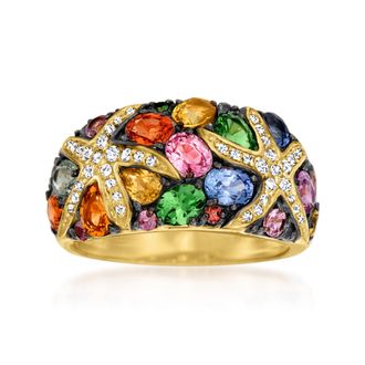 Ross-Simons 3.50- Multicolored Sapphire and. Diamond Starfish Ring in 14kt Gold