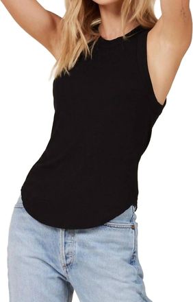 La Made Aida Racer Front Tank Top In Black