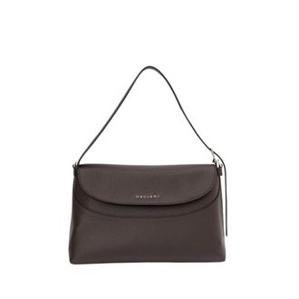 Orciani Handbags, female, Brown, Size: ONE SIZE Soft Leather Shoulder Bag with Hammered Texture