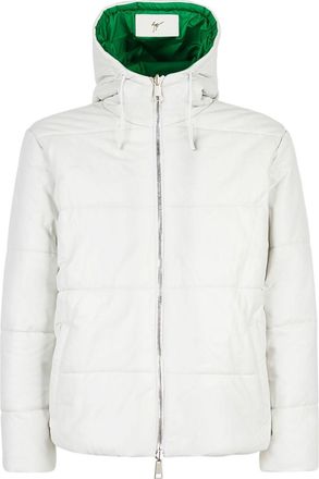 Giuseppe Zanotti Aidak drawstring-hood leather puffer jacket - men - Leather - M - White