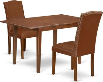 East West Furniture Dining Room Set Mahogany, PSEN3-MAH-66