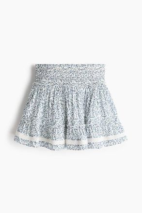 H&M Tiered Viscose-blend Skirt in Blue/floral at Nordstrom, Size X-Small