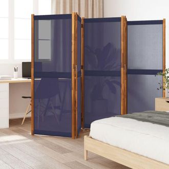 vidaXL Biombo Divisor De 5 Paneles Azul Oscuro 350x180 Cm Vidaxl