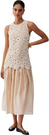 Liu Jo Long Macram&eacute; Dress - female - Liu Jo - Midi Dresses - Beige - XS - Dresses