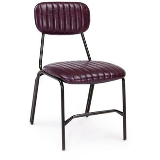 BIZZOTTO Set 2 Sedie in Ecopelle Marrone Vintage da Interni - CAMILLE - Colore: Rosso