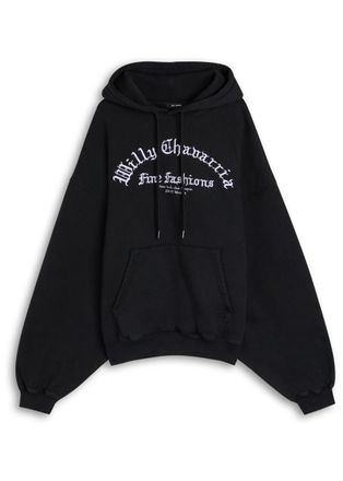 Willy Chavarria Hooded Cotton Sweatshirt - Black - L