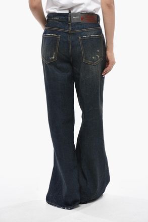 Dsquared2 Stonewashed Wide-Leg Jeans 34cm Dsquared2