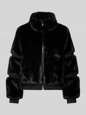 Guess Jacke mit Teddyfell und gerippten Abschl&uuml;ssen in Black, Gr&ouml;&szlig;e XL