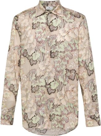 Etro Casual overhemd met bloemenprint en lange mouwen - Heren - Casual Overhemden - Veelkleurig - XS - Katoen - Overhemden