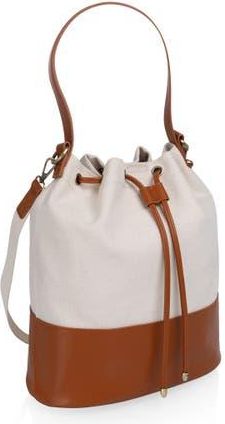 Picnic Time Sirolo Canvas & Leatherette Tote in Beige Canvas at Nordstrom