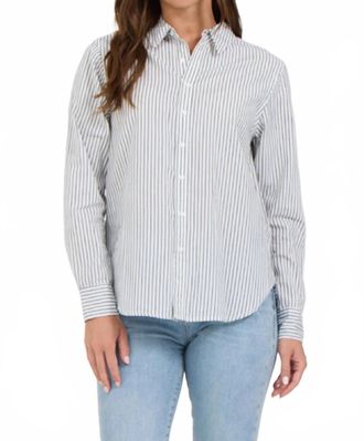 DAGNE DOVER Lola Button Down Shirt In White Striped