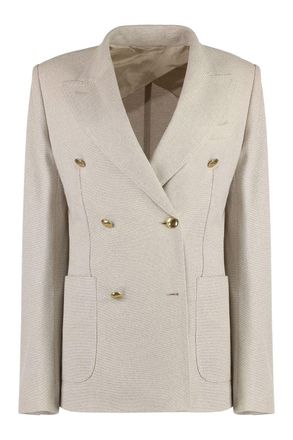 Max Mara Vanadio Katoenen Dubbelgebreide Blazer
