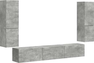 vidaXL Conjunto De Mueble De Tv 4 Uds. Gris Concreto Vidaxl