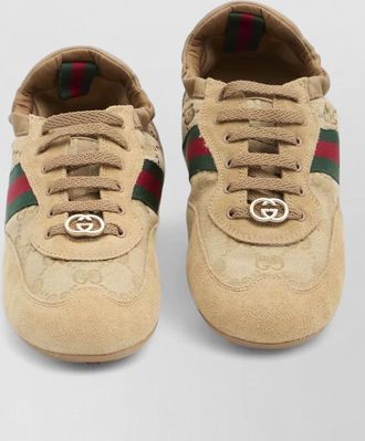 Gucci monogram fabric sneakers low top design