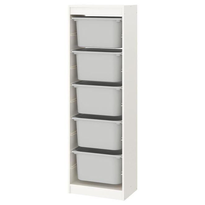 IKEA Ikea TROFAST Aufbewahrungskombination mit Boxen, 46x30x145 cm, weiß/ grau ab 83,97 €