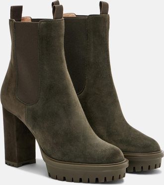 Gianvito Rossi Barry suede platform ankle boots