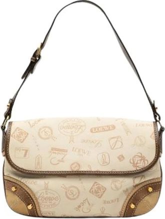 Loewe Pre-owned Canvas Schoudertas - Dames - Vintage Schoudertas - Beige - ONE Size - Vintage