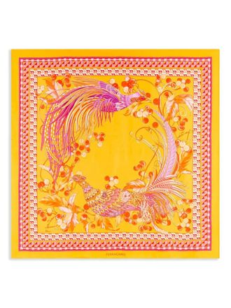 Ferragamo Foulard in seta con stampa animalier - Rosa