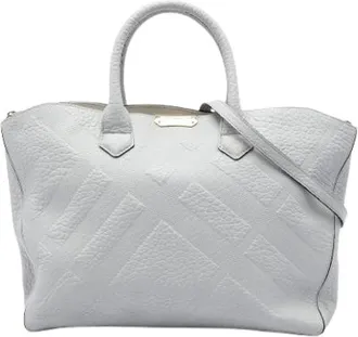 Burberry Pre-owned Dewsbury Tote Bag - Dames - Vintage Shopper - Grijs - ONE Size - Leer - Vintage