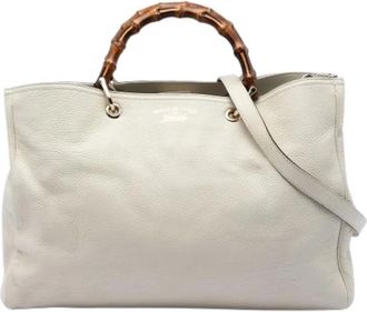 Gucci Pre-owned Tote Bags, female, Beige, Size: ONE SIZE Pre-owned Bamboo Satchel