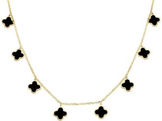 Italian Gold, Inc 14K Onyx Station Necklace