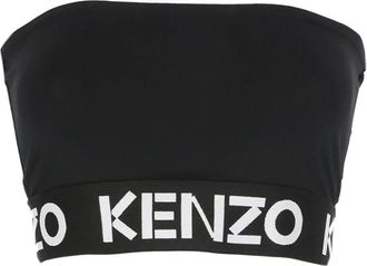Kenzo Cropped Top met Logo Detail - Dames - Tops zonder mouwen - Zwart - XL - Tops