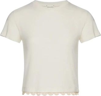 Magda Butrym T-shirt met ronde hals - Dames - T-shirts - Beige - XS - Katoen - Tops