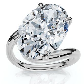 Pompeii3 Certified 7Ct Aire Oval Cut Diamond Solitaire Engagement Ring 14k Gold Lab Grown