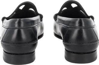 Hereu Cut-Out Detail Leather Loafer - Black