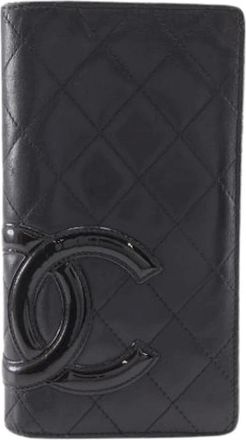Chanel Pre-owned Wallets, female, Black, Size: ONE SIZE Pre-owned Cambon Line Calf Long Wallet