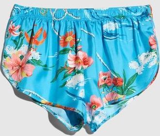 Gucci Printed Silk Twill Shorts, Blue, Ready-to-wear