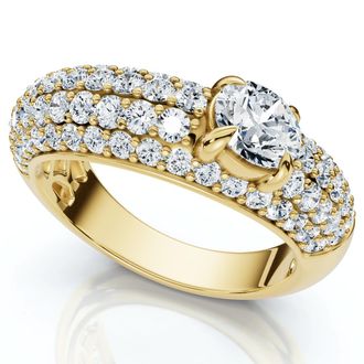 Pompeii3 1 1/2Ct Pave Kimberly Diamond Anniversary Ring 14k Gold or Platinum Lab Grown